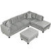 Modern Sectional Sofa with Storage Ottoman, L-Shape Couch with 2 Pillows and Cup Holders, Gray Velvet, 105 inch Default -DTYStore