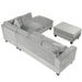 Modern Sectional Sofa with Storage Ottoman, L-Shape Couch with 2 Pillows and Cup Holders, Gray Velvet, 105 inch Default -DTYStore