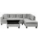 Modern Sectional Sofa with Storage Ottoman, L-Shape Couch with 2 Pillows and Cup Holders, Gray Velvet, 105 inch Default -DTYStore