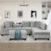 Modern Sectional Sofa with Storage Ottoman, L-Shape Couch with 2 Pillows and Cup Holders, Gray Velvet, 105 inch Default -DTYStore