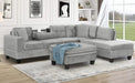 Modern Sectional Sofa with Storage Ottoman, L-Shape Couch with 2 Pillows and Cup Holders, Gray Velvet, 105 inch Default -DTYStore