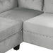 Modern Sectional Sofa with Storage Ottoman, L-Shape Couch with 2 Pillows and Cup Holders, Gray Velvet, 105 inch Default -DTYStore