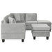 Modern Sectional Sofa with Storage Ottoman, L-Shape Couch with 2 Pillows and Cup Holders, Gray Velvet, 105 inch Default -DTYStore