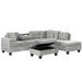 Modern Sectional Sofa with Storage Ottoman, L-Shape Couch with 2 Pillows and Cup Holders, Gray Velvet, 105 inch Default -DTYStore