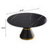 Modern Sintered Stone Round Dining Table with Black Carbon Steel Base for Six Default -DTYStore