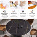 Modern Sintered Stone Round Dining Table with Black Carbon Steel Base for Six Default -DTYStore