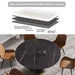 Modern Sintered Stone Round Dining Table with Black Carbon Steel Base for Six Default -DTYStore