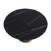 Modern Sintered Stone Round Dining Table with Black Carbon Steel Base for Six Default -DTYStore