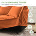 Modern Slipcovered Sofa Couch for Living Room, Chenille Deep Seat with Detachable Cover Orange -DTYStore