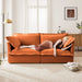 Modern Slipcovered Sofa Couch for Living Room, Chenille Deep Seat with Detachable Cover Orange -DTYStore