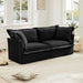 Modern Slipcovered Sofa Couch for Living Room, Chenille Deep Seat with Detachable Cover Black -DTYStore