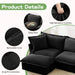Modern Slipcovered Sofa Couch for Living Room, Chenille Deep Seat with Detachable Cover Black -DTYStore