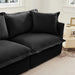 Modern Slipcovered Sofa Couch for Living Room, Chenille Deep Seat with Detachable Cover Black -DTYStore