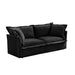 Modern Slipcovered Sofa Couch for Living Room, Chenille Deep Seat with Detachable Cover Black -DTYStore