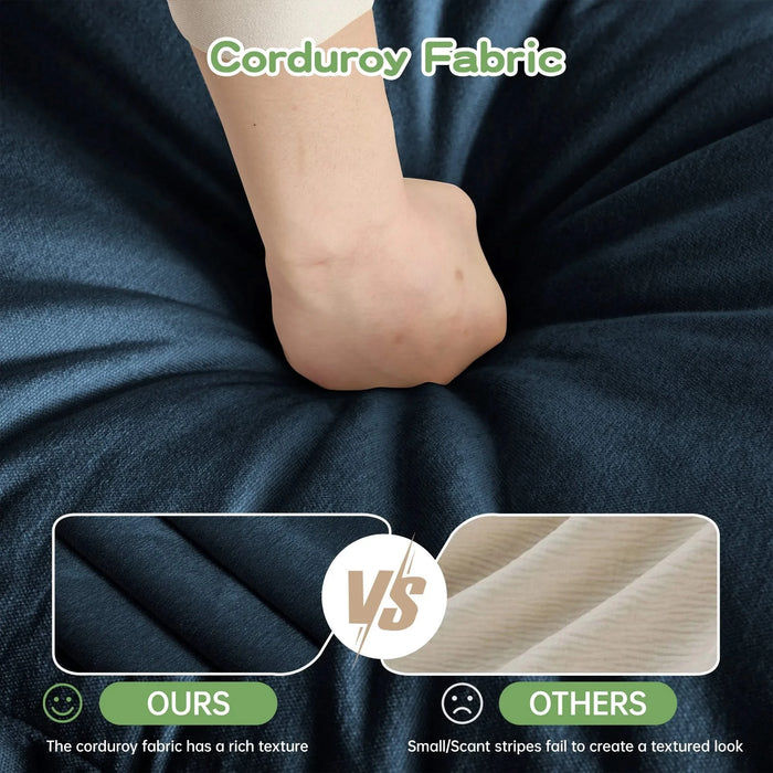 Modern Slipcovered Sofa Couch for Living Room, Chenille Deep Seat with Detachable Cover Blue -DTYStore