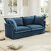 Modern Slipcovered Sofa Couch for Living Room, Chenille Deep Seat with Detachable Cover Blue -DTYStore