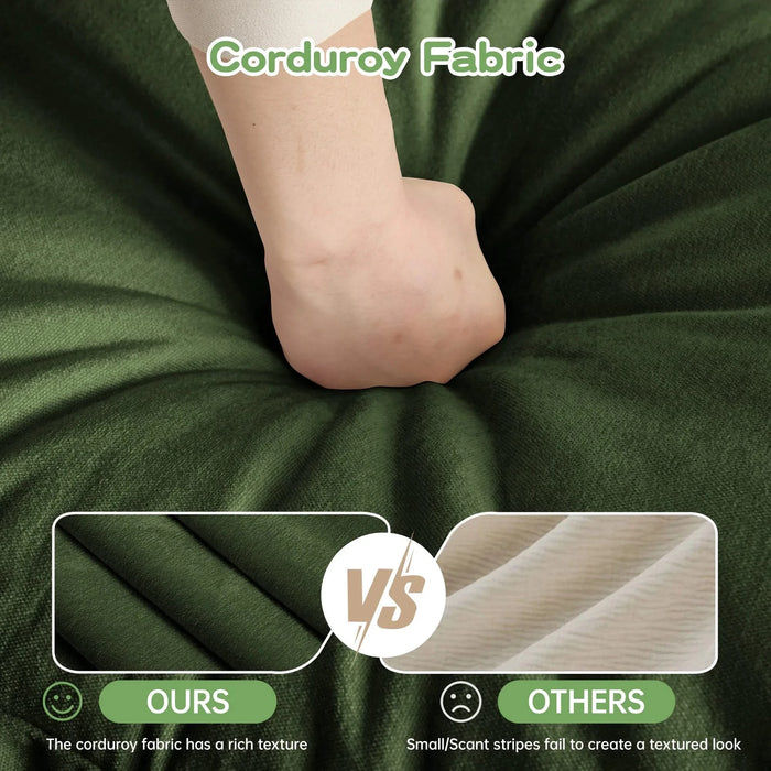 Modern Slipcovered Sofa Couch for Living Room, Chenille Deep Seat with Detachable Cover Green -DTYStore