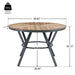 Modern Style Indoor Dining Round Table with Metal Legs in Light Birch Finish, MDF and Metal, 46.85' Default -DTYStore