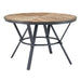 Modern Style Indoor Dining Round Table with Metal Legs in Light Birch Finish, MDF and Metal, 46.85' Default -DTYStore