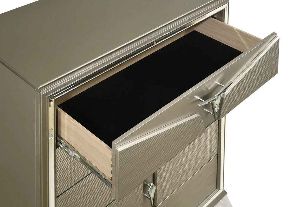 Modern Style Queen 5PC Bedroom Set Made with Wood & LED Headboard Default -DTYStore