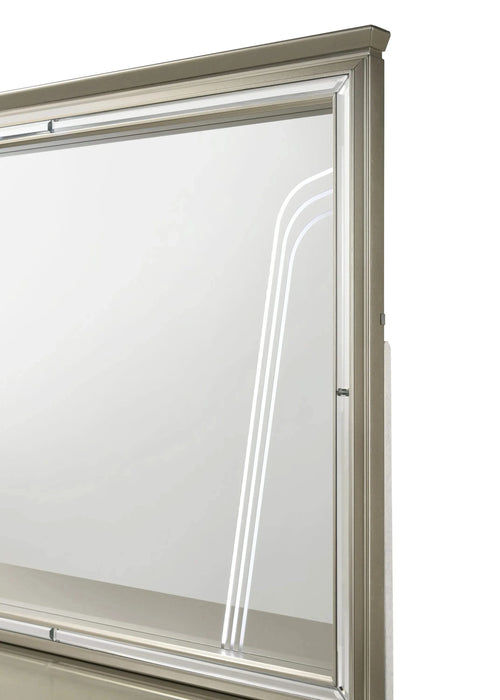 Modern Style Queen 5PC Bedroom Set Made with Wood & LED Headboard Default -DTYStore