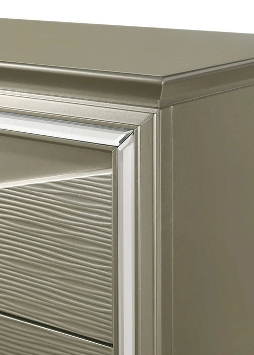 Modern Style Queen 5PC Bedroom Set Made with Wood & LED Headboard Default -DTYStore