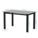 Modern Tempered Glass Dining Table with Black Metal Legs for Living Room or Kitchen Default -DTYStore