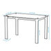 Modern Tempered Glass Dining Table with Black Metal Legs for Living Room or Kitchen Default -DTYStore
