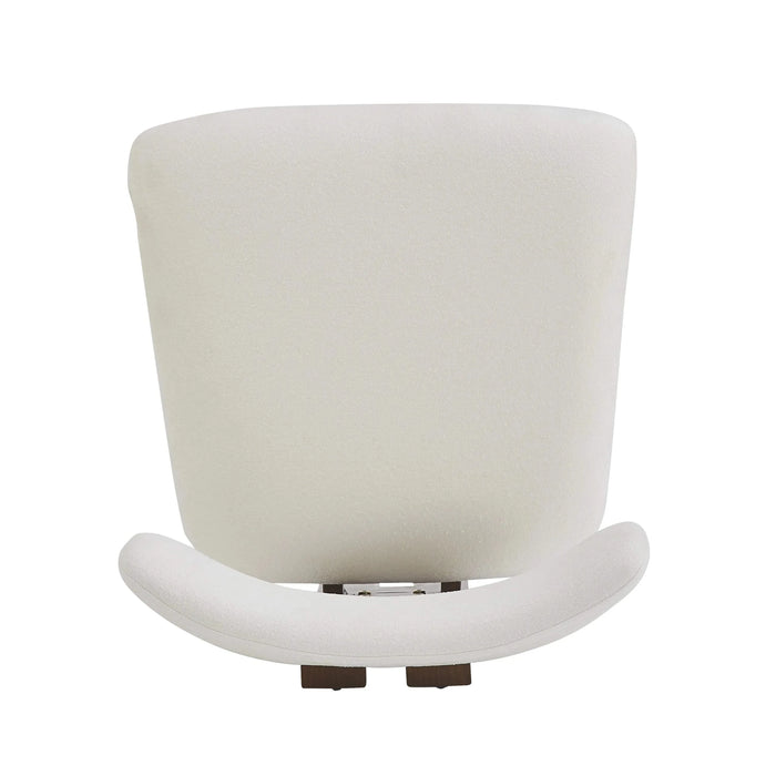 Modern Upholstered Armless Dining Chairs with Metal Legs, White Fabric, Set of 2 Default -DTYStore