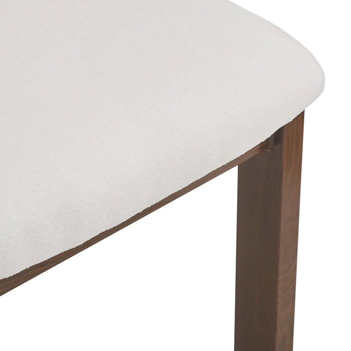 Modern Upholstered Armless Dining Chairs with Metal Legs, White Fabric, Set of 2 Default -DTYStore