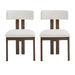 Modern Upholstered Armless Dining Chairs with Metal Legs, White Fabric, Set of 2 Default -DTYStore