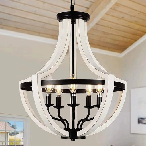 Modern White Solid Wood Chandeliers Default -DTYStore