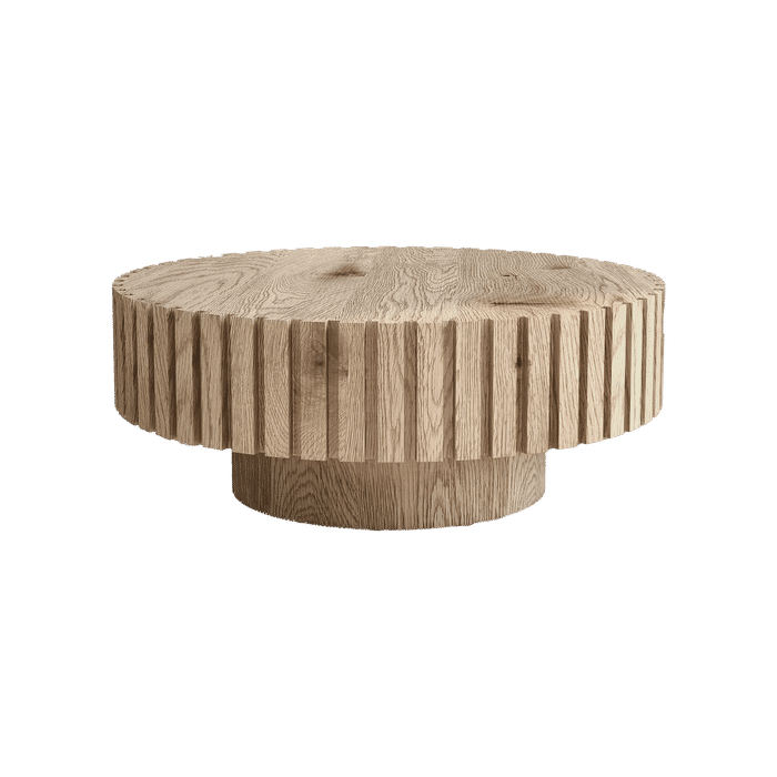 Modern minimalist circular coffee table 31.4'' with natural wood texture, stable and durable, enhancing spatial aesthetics suitable for living rooms, study rooms and offices. Default -DTYStore
