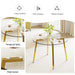 Modern minimalist style circular transparent tempered glass table, tempered glass tabletop, golden metal legs, suitable for kitchen, dining room, and living room, 42 '* 42' * 29.5 '1123r Default -DTYStore
