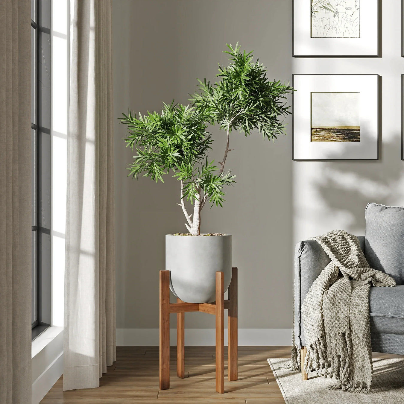 DTY Signature Mount Antero 1-piece Fiberstone Bullet Planter Large Black