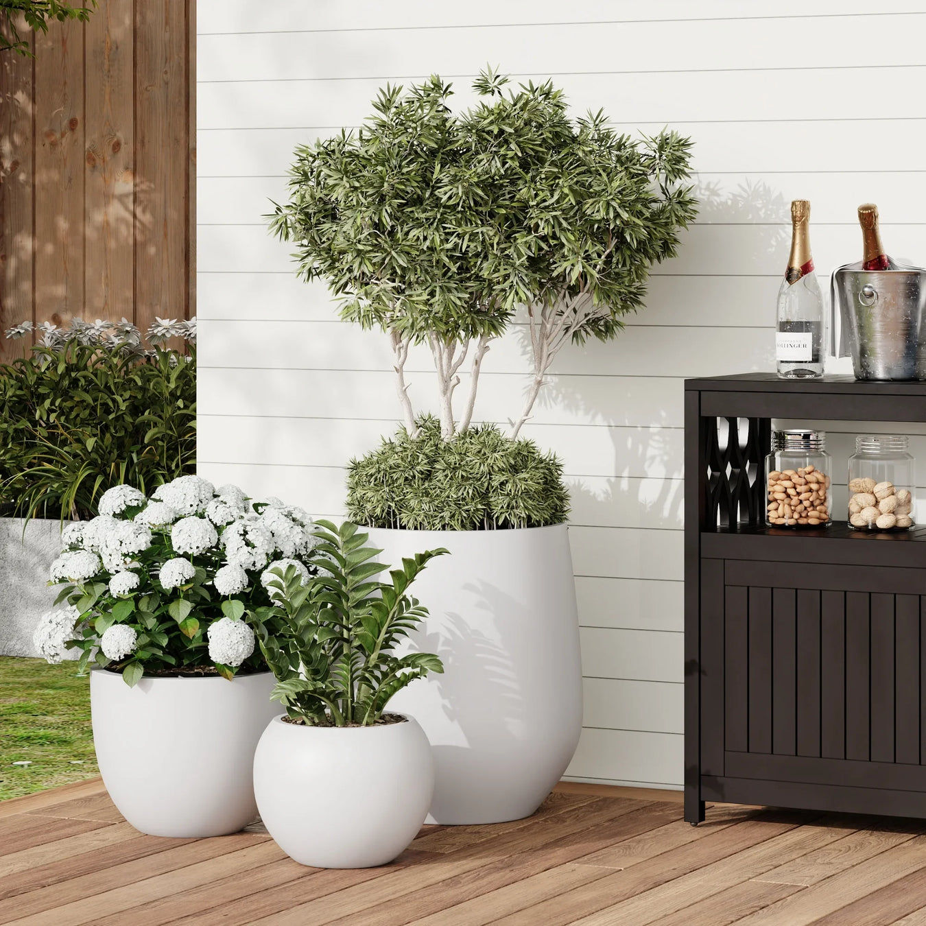 DTY Signature Mount Wilson 1-piece Fiberstone Planter