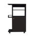 Napenthe 1-Shelf Kitchen Cart with Caster Black Wengue Default -DTYStore