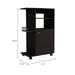 Napenthe 1-Shelf Kitchen Cart with Caster Black Wengue Default -DTYStore