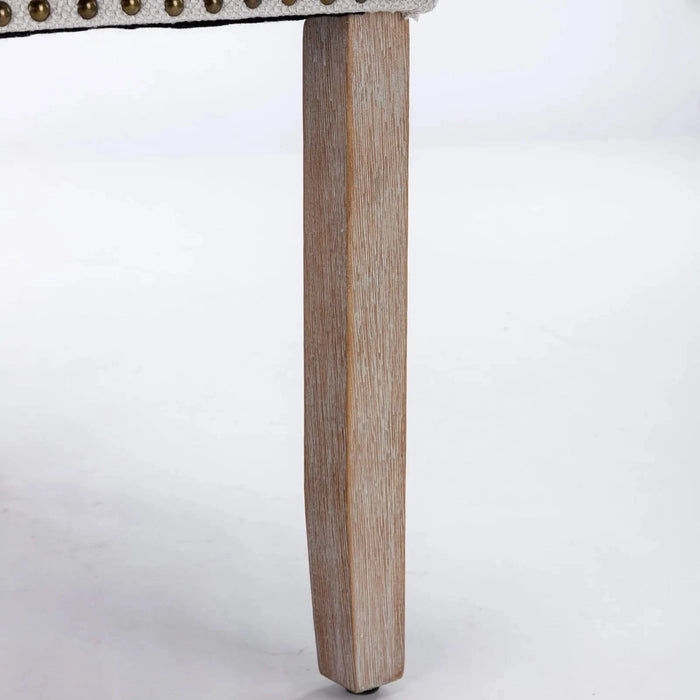 Nikki Collection Modern, High-end Tufted Solid Wood Contemporary Flax Upholstered Dining Chair with Wood Legs Nailhead Trim 2-Pcs Set,Gray, SW6801BG Default -DTYStore