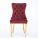 Nikki Collection Modern, High-end Tufted Solid Wood Contemporary Velvet Upholstered Dining Chair with Golden Stainless Steel Plating Legs,Nailhead Trim,Set of 2,Wine Red and Gold, SW1601WR,Burgundy Default -DTYStore