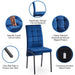 Nordic Dark Blue Velvet High Back Dining Chair with Black Legs, Modern Fabric Set of 4 Default -DTYStore