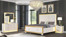 OBSESSION Contemporary Style 4PC Queen Bedroom Set Made with Wood & Gold Finish Default -DTYStore