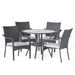 Outdoor Rattan Dining Set with 4 Dining Chairs,Grey Default -DTYStore