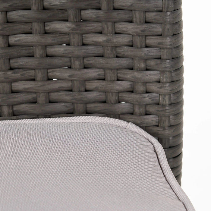 Outdoor Rattan Dining Set with 4 Dining Chairs,Grey Default -DTYStore