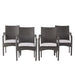 Outdoor Rattan Dining Set with 4 Dining Chairs,Grey Default -DTYStore