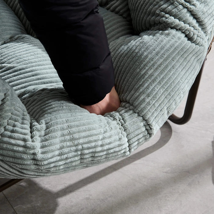 Outdoor Rattan Rocking Chair,Padded Cushion Rocker Recliner Chair Outdoor for Front Porch, Living Room, Patio, Garden, Light Green Default -DTYStore