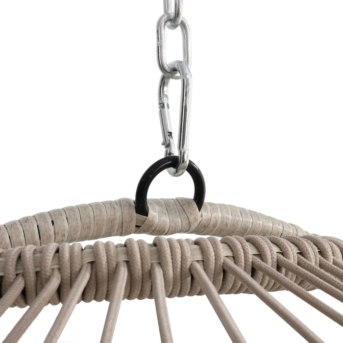 Outdoor garden rattan egg swing chair hanging chair PE hanging chair red Default -DTYStore