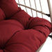 Outdoor garden rattan egg swing chair hanging chair PE hanging chair red Default -DTYStore