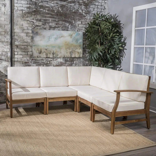 PERLA 5-PCS SOFA SET,CREAM Default -DTYStore