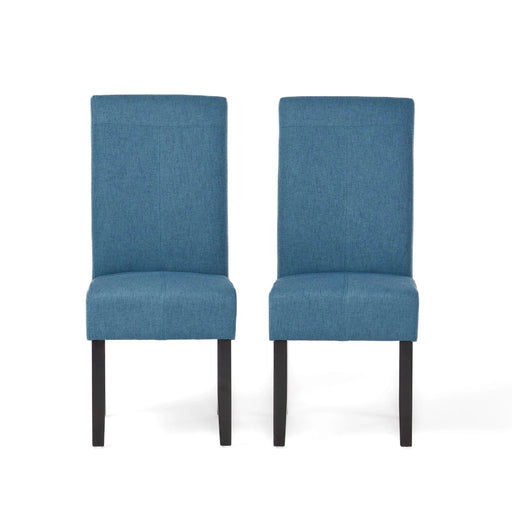 PERTICA KD Dining Chair Set of 2 Blue Fabric Upholstered Armless Chairs Default -DTYStore
